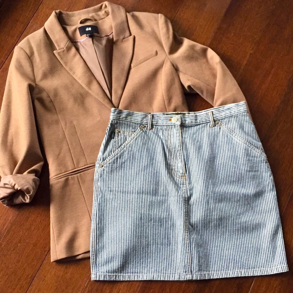 Vintage RL striped jean skirt | 8 petite